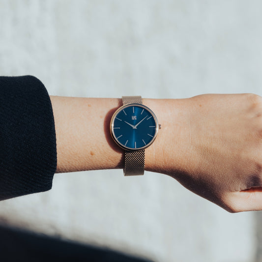 Aldan Rosegold Sunburst Blue